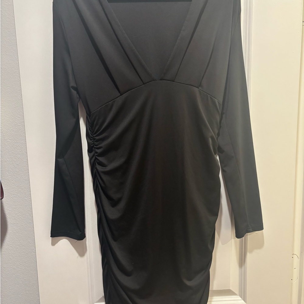 Elegant Black V-Neck Dress